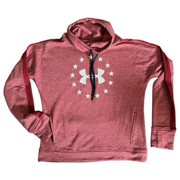 Under Armour UA Freedom Funnel Neck Women’z Sz Small Stadium Red GUC - Picture 3 of 16